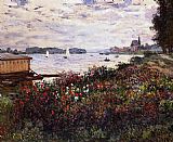 Riverbank Canvas Paintings - Riverbank at Argenteuil